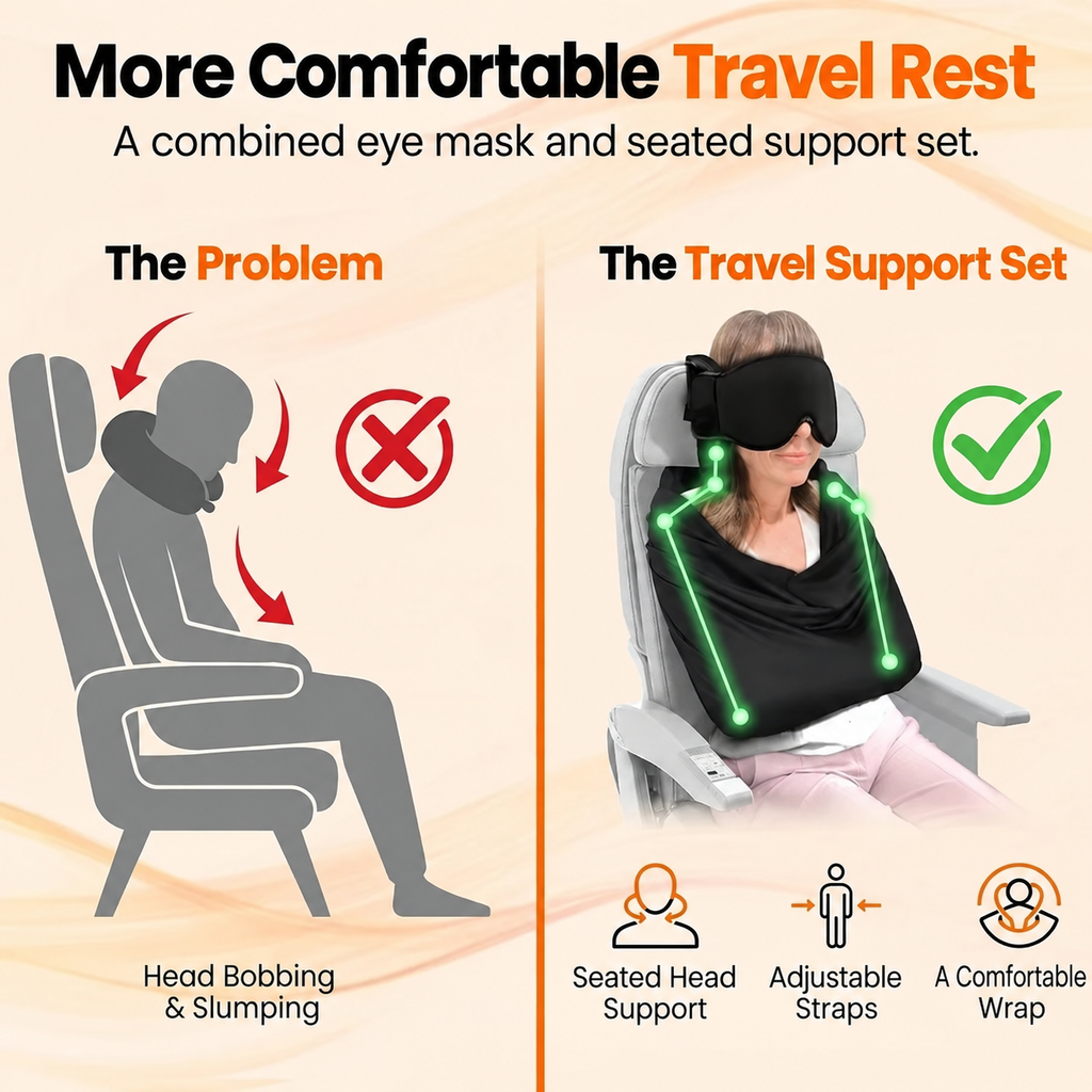 DreamWrap™ 3-in-1 Travel Pillow & Eye Mask