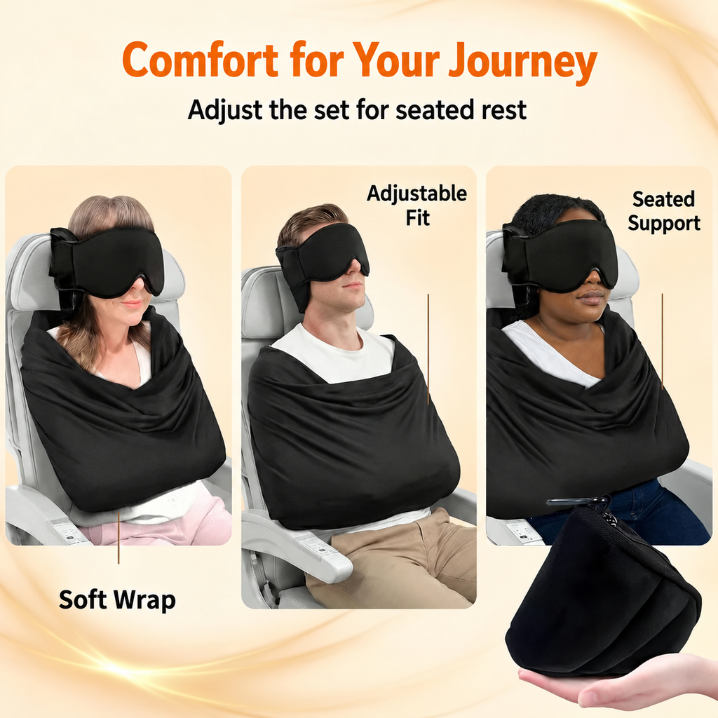 DreamWrap™ 3-in-1 Travel Pillow & Eye Mask